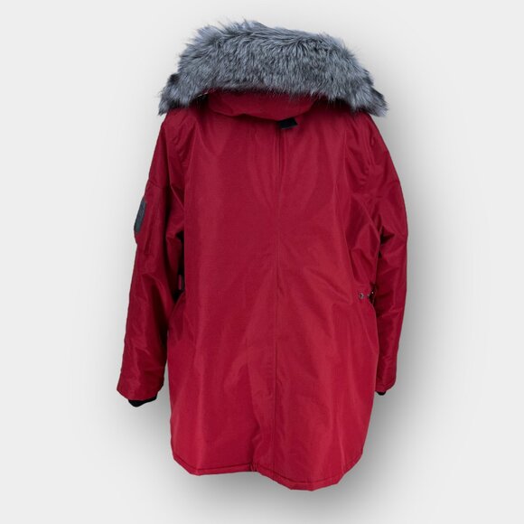 Mountain Ridge Mens 3XLT Red Winter Parka Faux Fur Hood - Picture 3 of 16